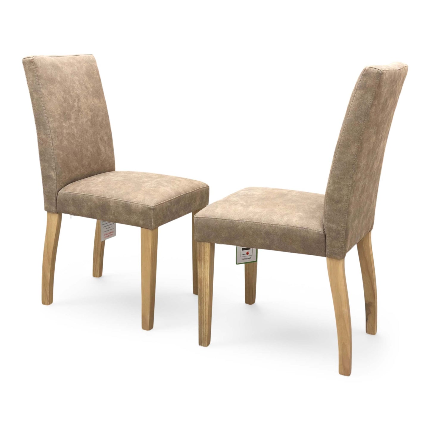 Side profile of the ‘Augusta’ upholstered chair, highlighting its ergonomic gently curved backrest and clean, angled black powder-coated metal leg design.