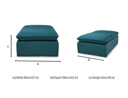 ‘Starlight Express’ Fab-Meg-R36 Lake Green Fabric Storage Chair Footstool