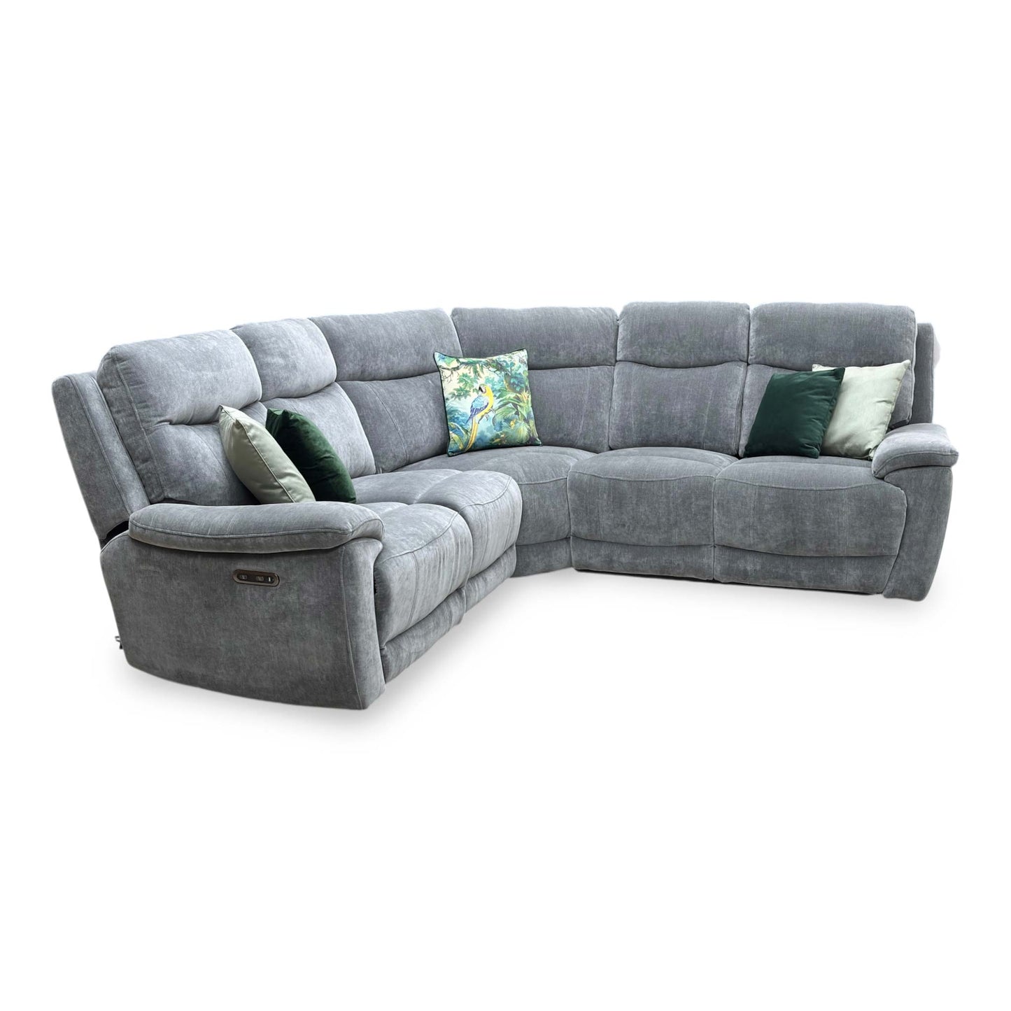 ‘Sloane’ Manhattan Charcoal Grey Fabric Large Power Recliner Corner Sofa