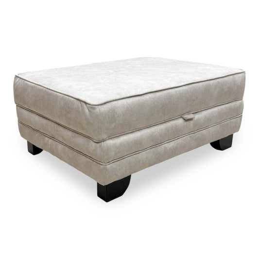 'Mariah' Dapple Ivory Fabric Large Storage Footstool
