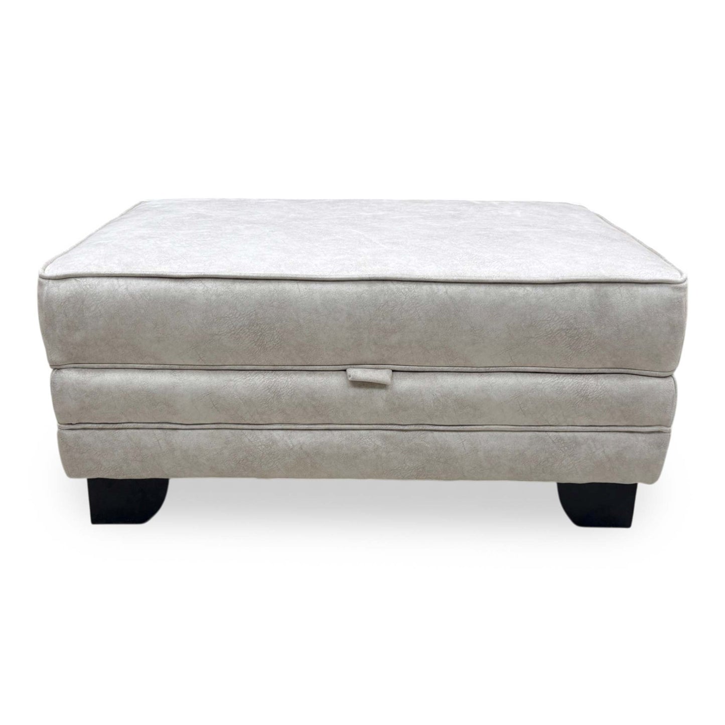 'Mariah' Dapple Ivory Fabric Large Storage Footstool
