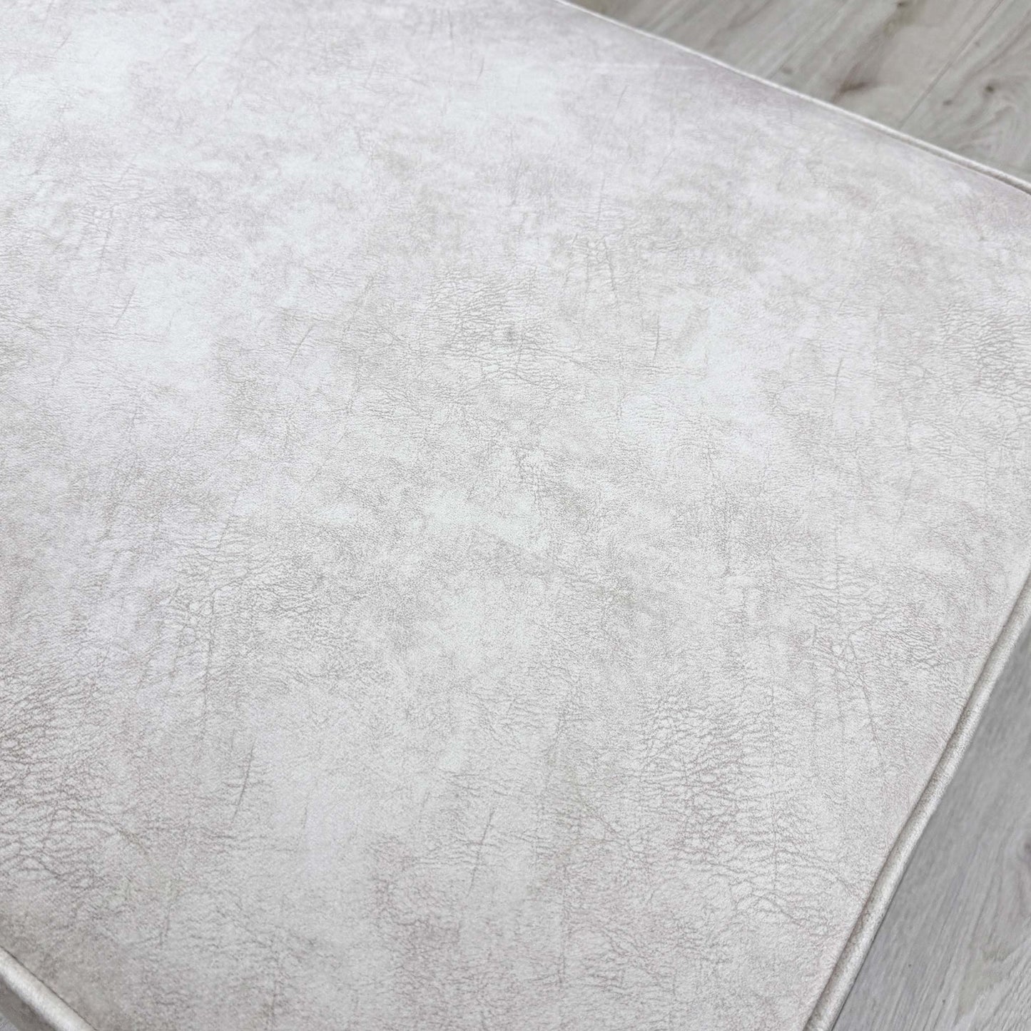 'Mariah' Dapple Ivory Fabric Large Storage Footstool