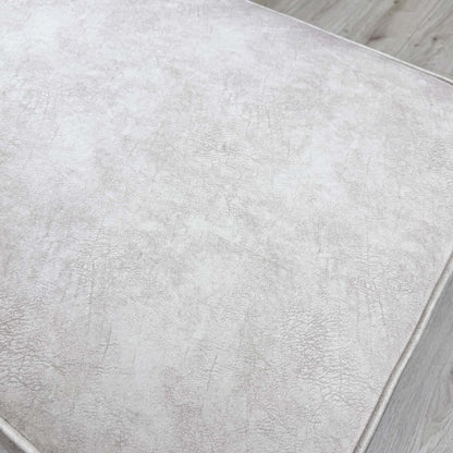 'Mariah' Dapple Ivory Fabric Large Storage Footstool