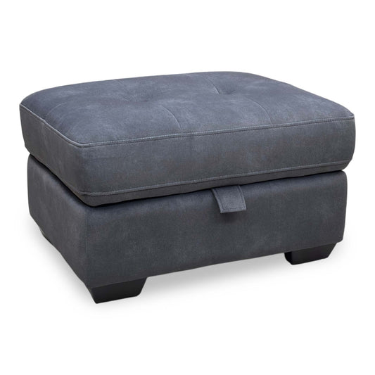 ‘Dinky’ Dexter Shadow Grey Fabric Large Storage Footstool