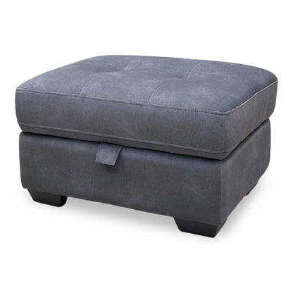 ‘Dinky’ Dexter Shadow Grey Fabric Large Storage Footstool