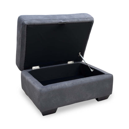 ‘Dinky’ Dexter Shadow Grey Fabric Large Storage Footstool