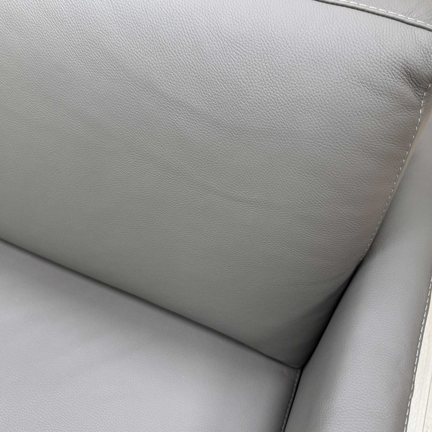 Nicoletti 'Alcova' Torello Grigio Scuro 327 Leather 2.5 Seater Sofa Bed with Slim Arms
