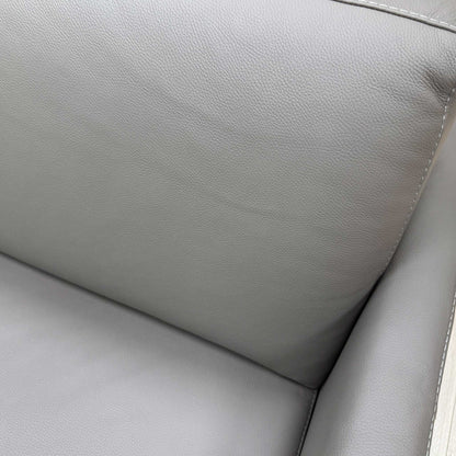 Nicoletti 'Alcova' Torello Grigio Scuro 327 Leather 2.5 Seater Sofa Bed with Slim Arms