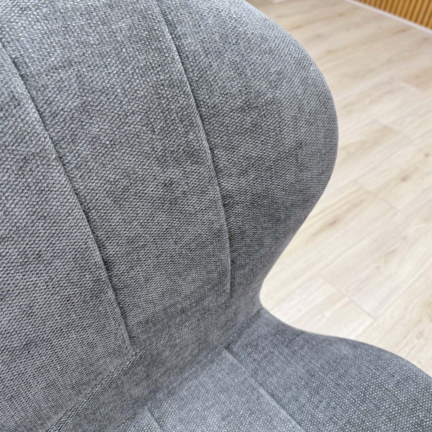 'Raul' Anthracite Grey Fabric Pair of Swivel Dining Chairs