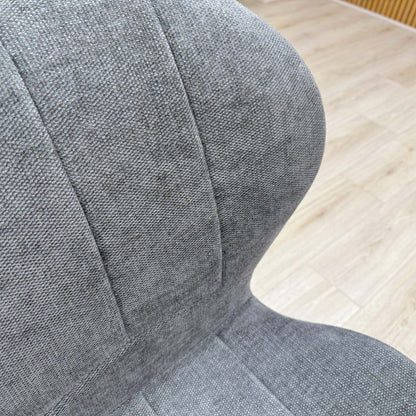 'Raul' Anthracite Grey Fabric Pair of Swivel Dining Chairs