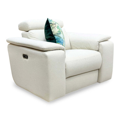 Nicoletti 'Davide' Baobab Beige Fabric Swivel Rocker Power Recliner Chair