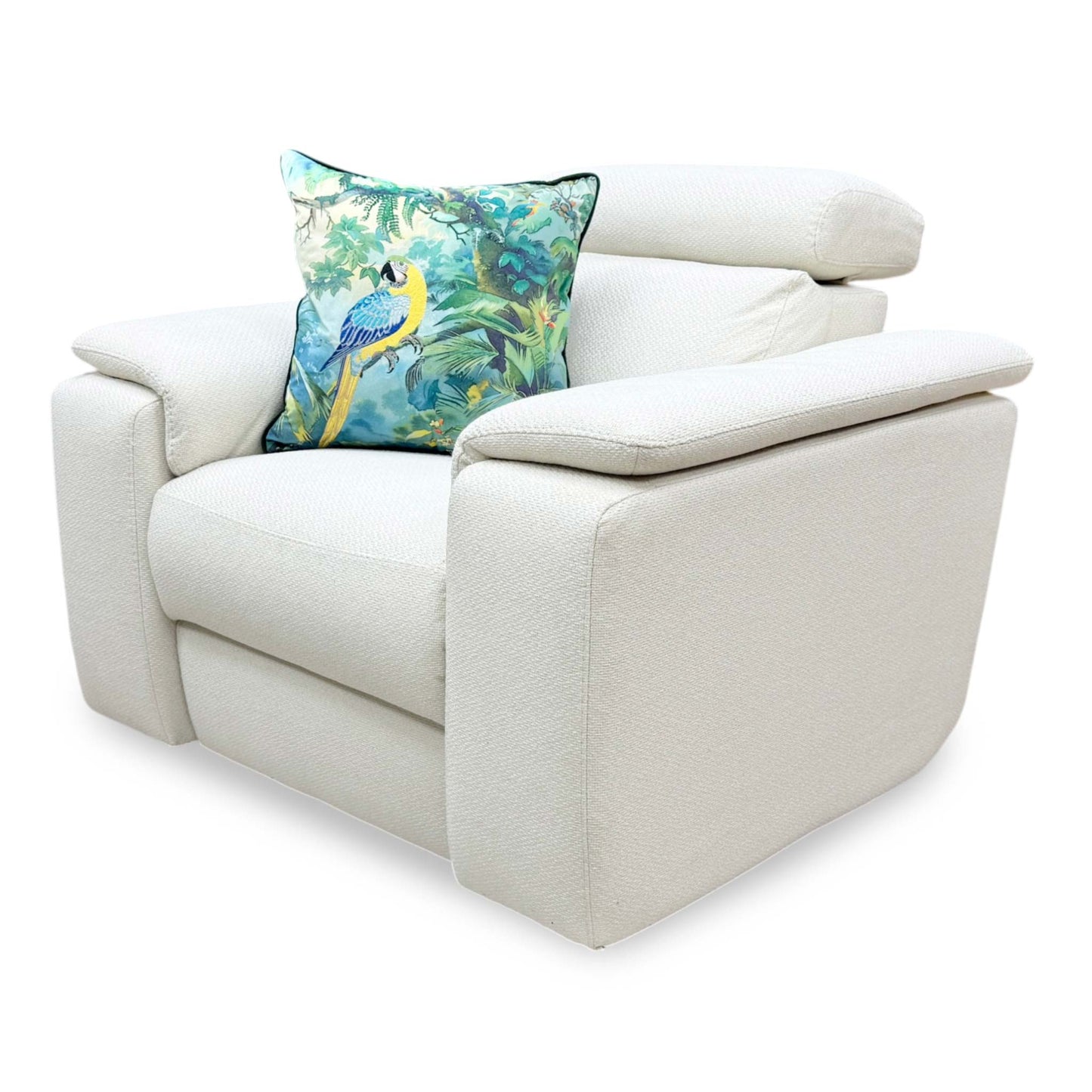 Nicoletti 'Davide' Baobab Beige Fabric Swivel Rocker Power Recliner Chair