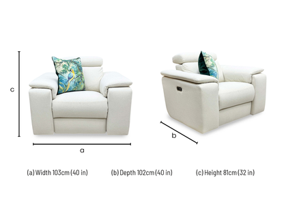 Nicoletti 'Davide' Baobab Beige Fabric Swivel Rocker Power Recliner Chair