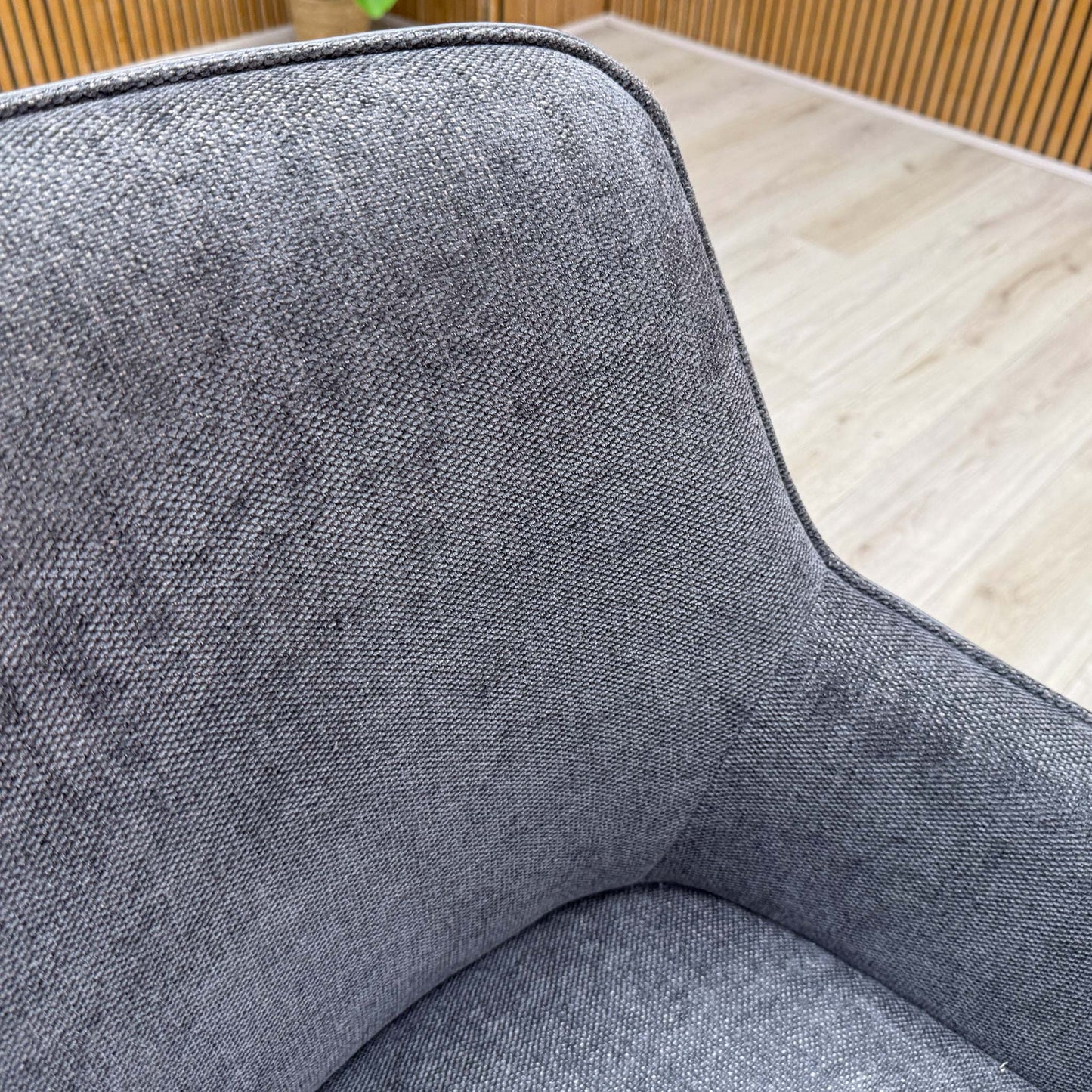 'Jose' Anthracite Grey Fabric Pair of Swivel Dining Arm Chairs