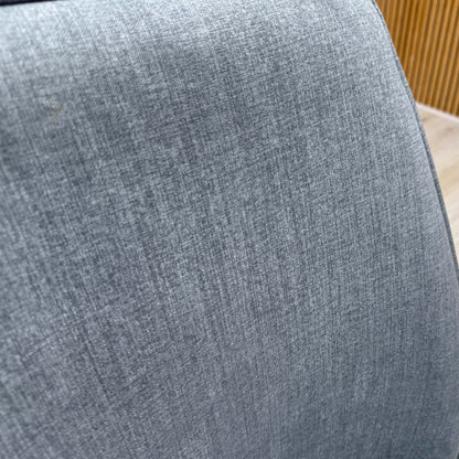 Close-up macro detail of the premium charcoal grey woven fabric, highlighting the tight, durable weave pattern, subtle color depth, and clean stitching.