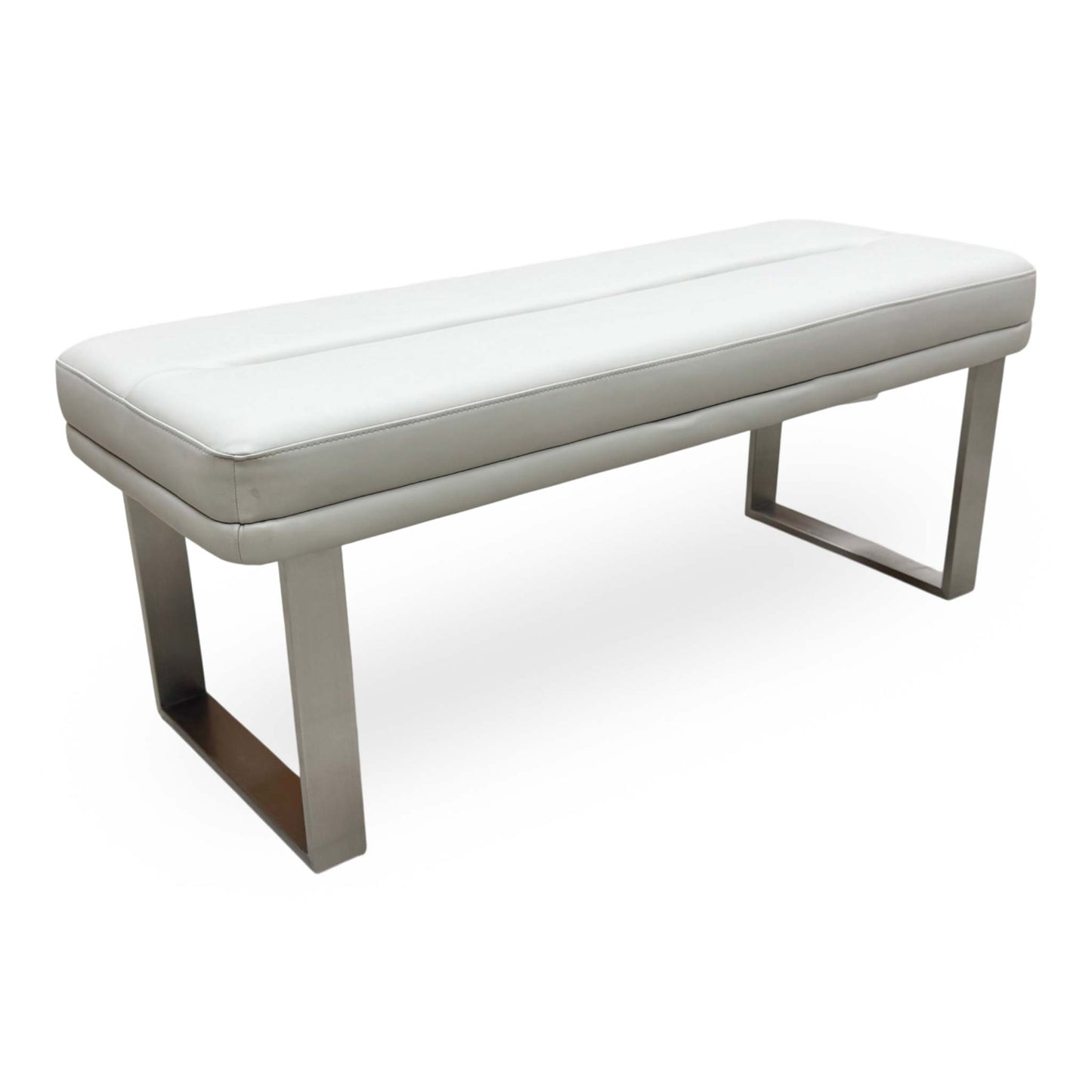 'Avorio' Neutral Faux Leather Low Dining Bench