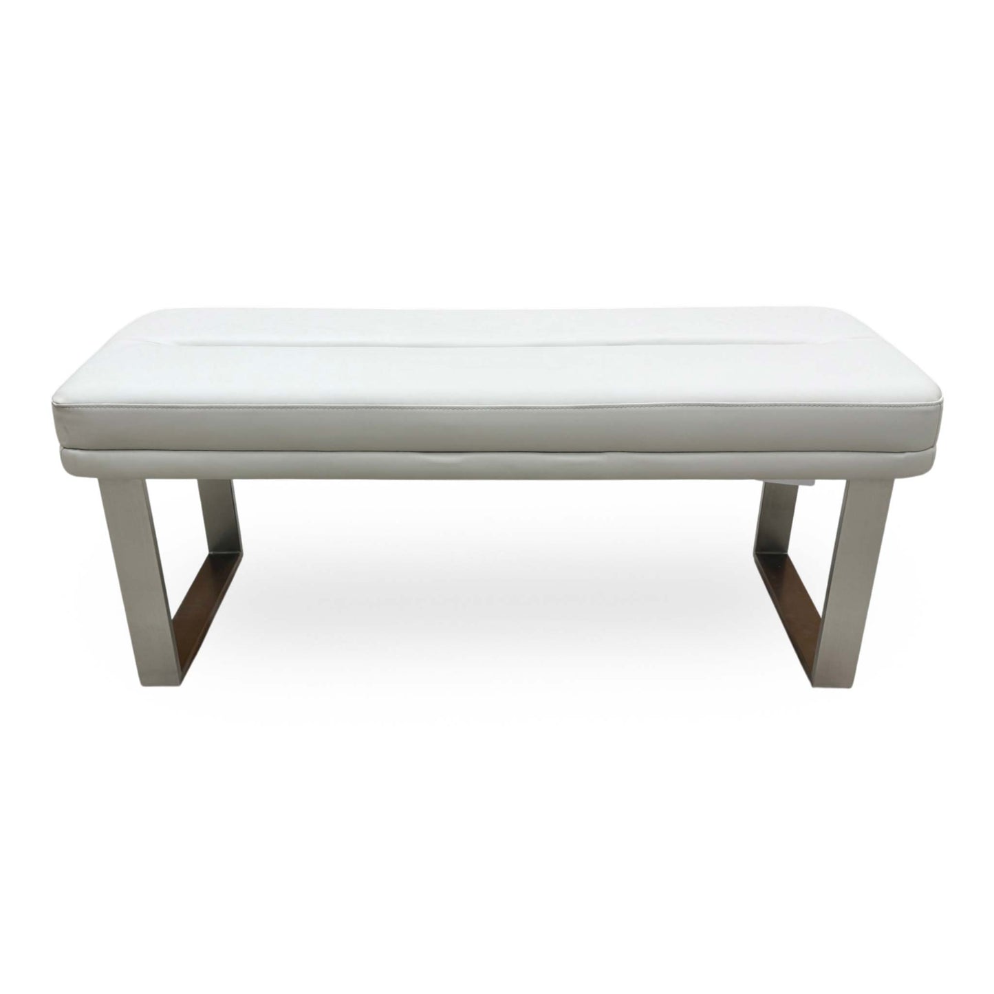 'Avorio' Neutral Faux Leather Low Dining Bench