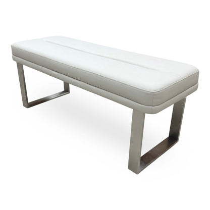 'Avorio' Neutral Faux Leather Low Dining Bench