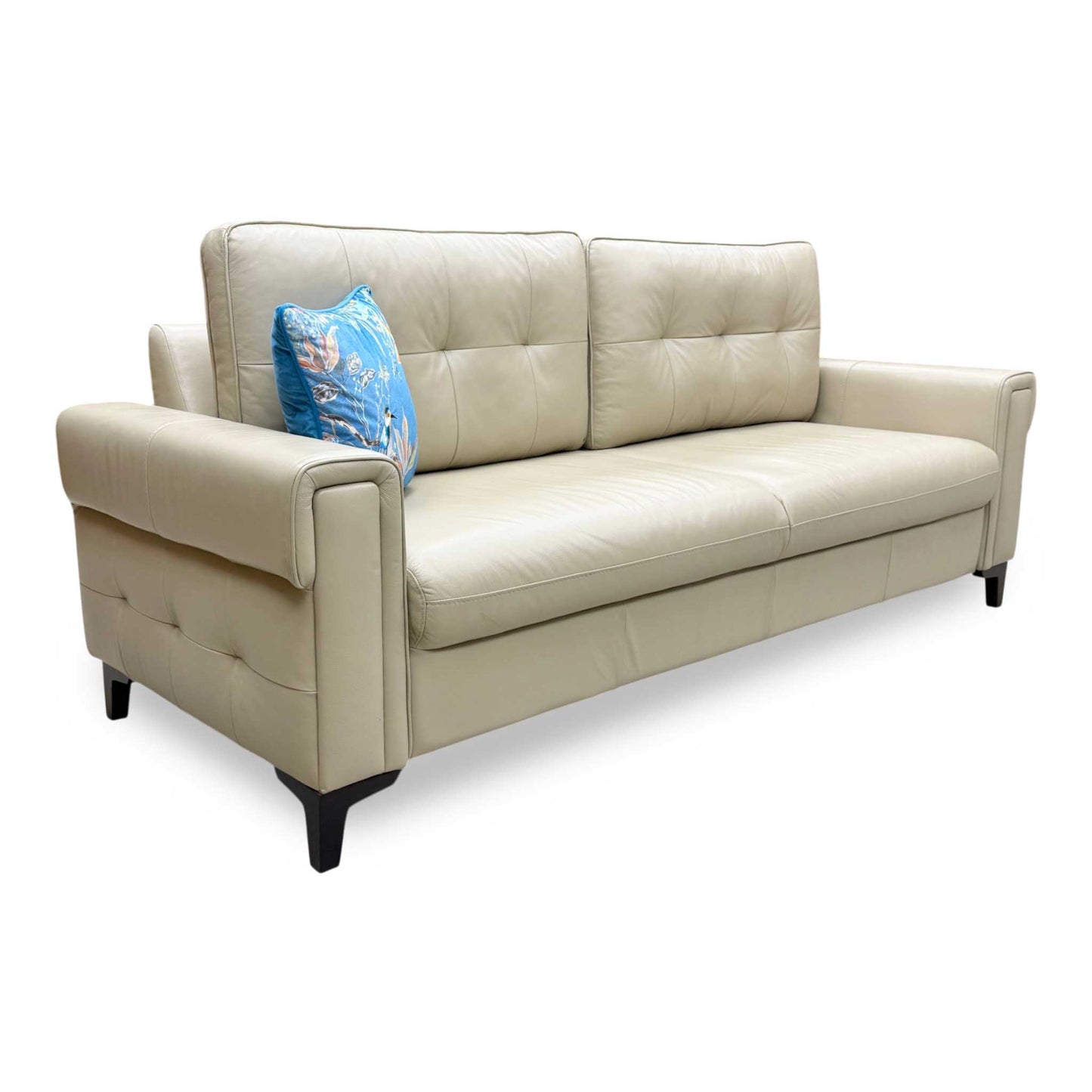 'Zoom' Dacota Pebble Cream La-4305 Leather 3 Seater Sofa Bed