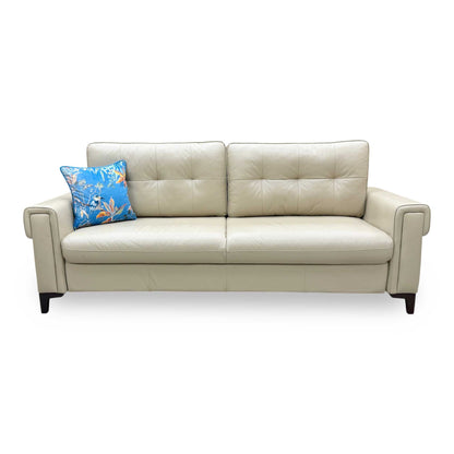 'Zoom' Dacota Pebble Cream La-4305 Leather 3 Seater Sofa Bed