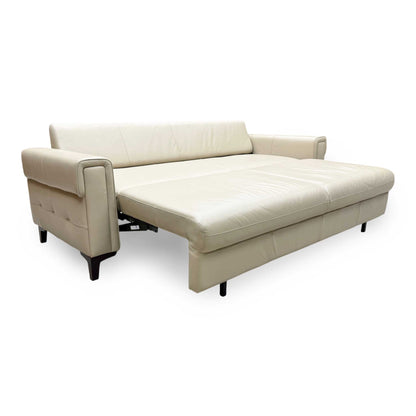 'Zoom' Dacota Pebble Cream La-4305 Leather 3 Seater Sofa Bed
