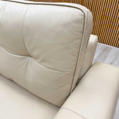 'Zoom' Dacota Pebble Cream La-4305 Leather 3 Seater Sofa Bed