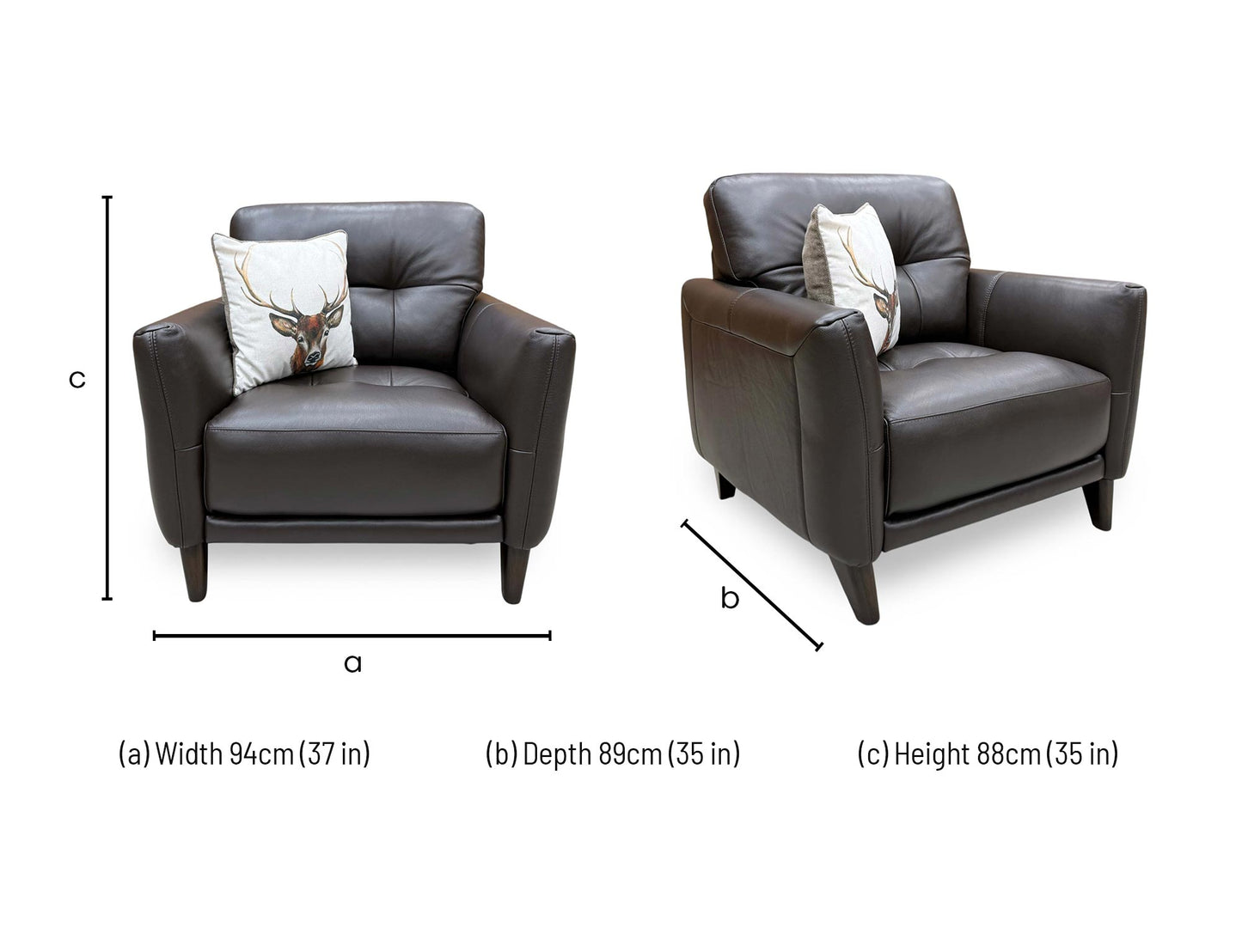 World of Leather 'Uno' Nc-037c Dark Chocolate Brown Leather Chair