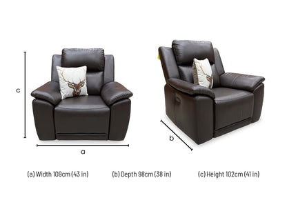 'Utah' Espresso Brown Lx-6413 Power Recliner Chair