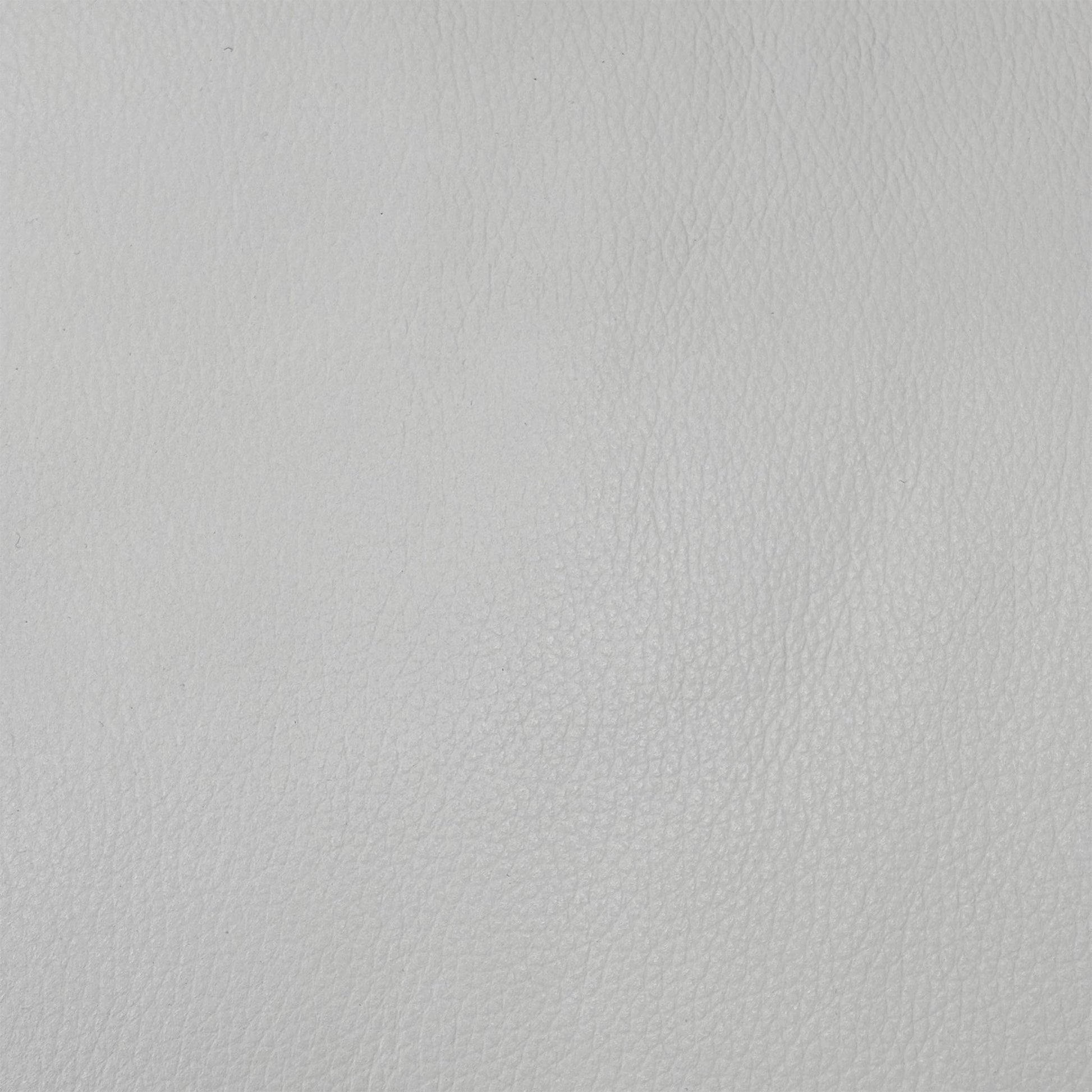 Close up view of the Touch NC-744D Star White leather upholstery, emphasizing the high-quality grain texture, supple finish, and durable linear accent stitching.