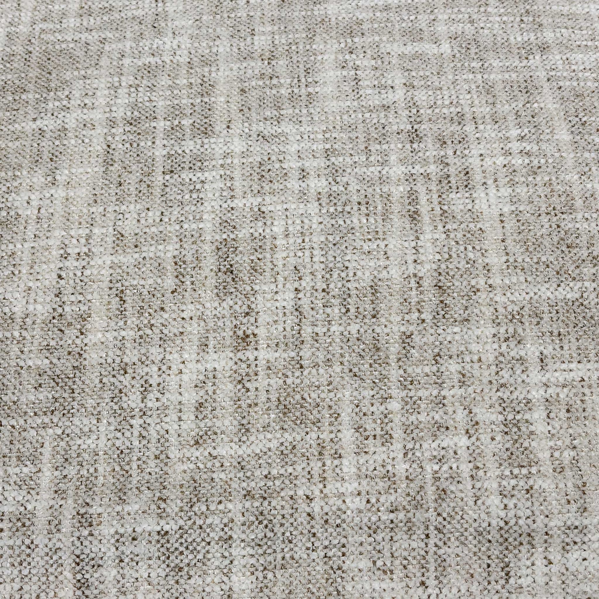 Close up shot of the Nova beige fabric XL 4-seater sofa fully reclined, demonstrating the dual electric footrests extended for premium lounging comfort.