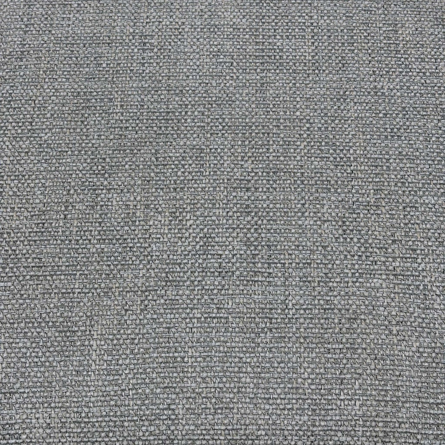 Close up view of the Moderna BLR Pearl Grey fabric upholstery, emphasizing the high-quality woven textile texture, durable seams, and integrated chrome electric control buttons.