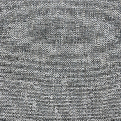 Close up view of the Moderna BLR Pearl Grey fabric upholstery, emphasizing the high-quality woven textile texture, durable seams, and integrated chrome electric control buttons.
