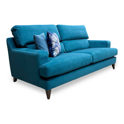 The Lounge Co. 'Romilly' Dra008 Dragoneye Teal Wa Ft Fabric 3 Seater Sofa