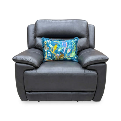 World of Leather 'Touch' Bv-3500 Classic Black Leather Power Recliner Armchair