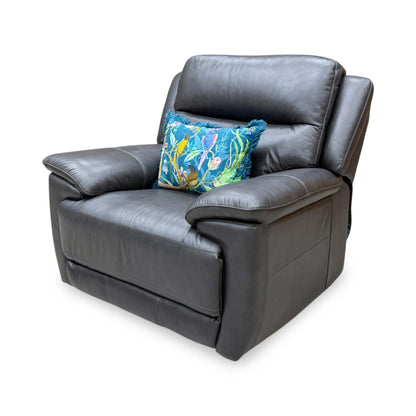 World of Leather 'Touch' Bv-3500 Classic Black Leather Power Recliner Armchair