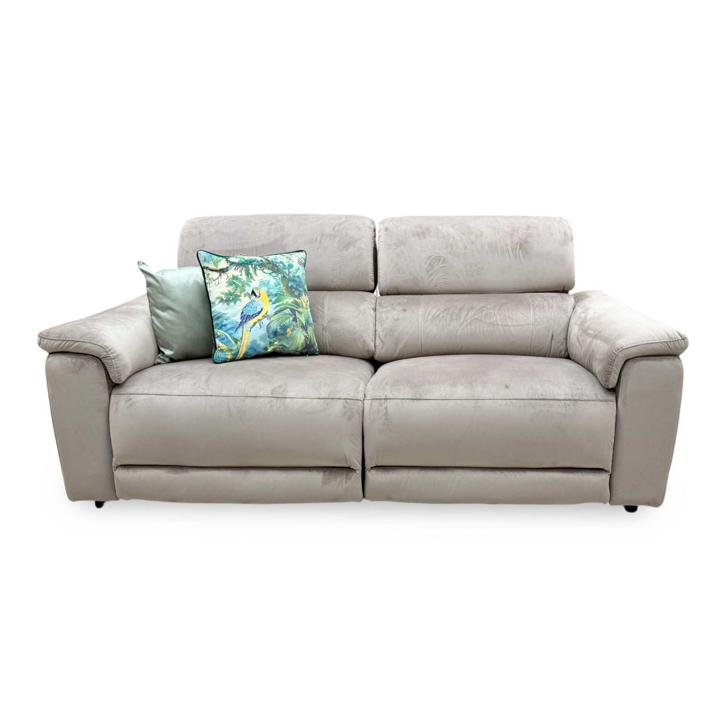 'Genius' Opulence Cedar 51014 Fabric 3 Seater Power Recliner Sofa with Power Headrests