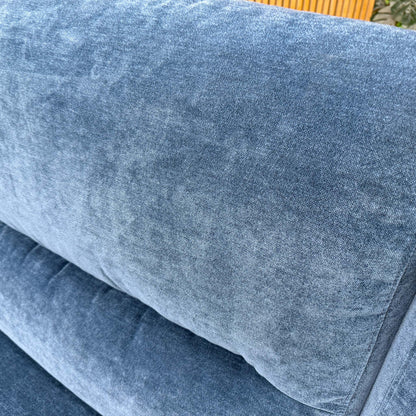 'Flex' Fab-Can-R330 Steel Blue Fabric Large Corner Sofa Bed with Storage Arms