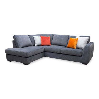 ‘Dinky’ Dexter Shadow Charcoal Grey Fabric Left Hand Facing Corner Chaise End Sofa