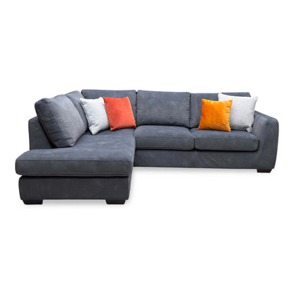 ‘Dinky’ Dexter Shadow Charcoal Grey Fabric Left Hand Facing Corner Chaise End Sofa