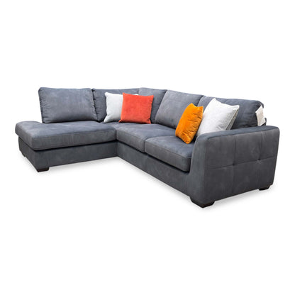 ‘Dinky’ Dexter Shadow Charcoal Grey Fabric Left Hand Facing Corner Chaise End Sofa