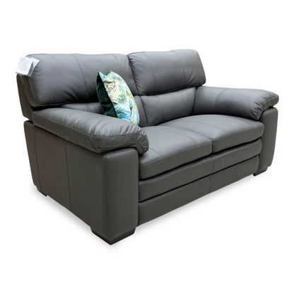 World of Leather 'Cozee' Nw-517e Shale Grey 2 Seater Pure Premium Leather Sofa
