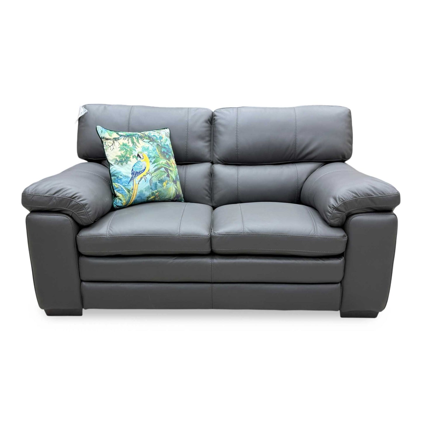 World of Leather 'Cozee' Nw-517e Shale Grey 2 Seater Pure Premium Leather Sofa