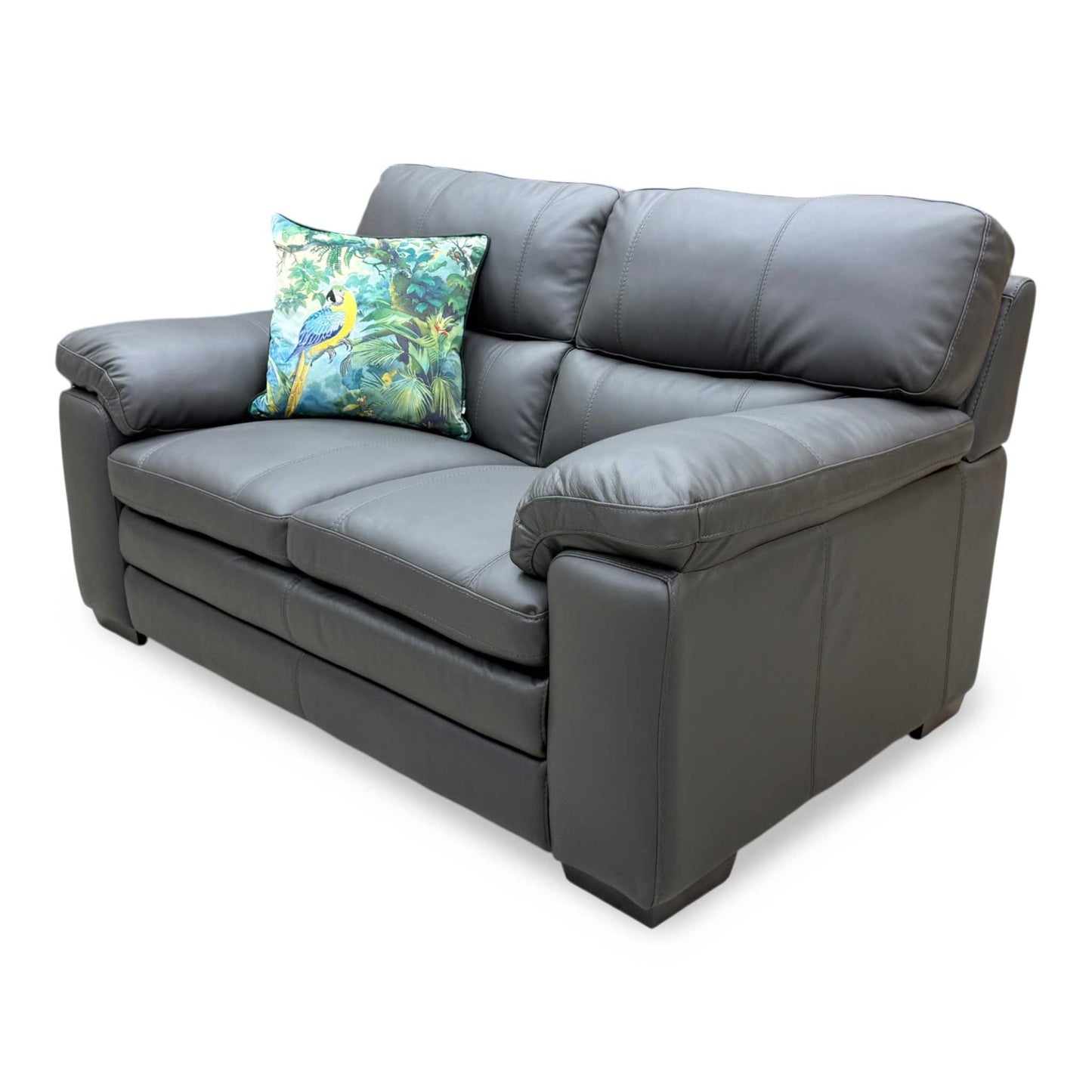 World of Leather 'Cozee' Nw-517e Shale Grey 2 Seater Pure Premium Leather Sofa