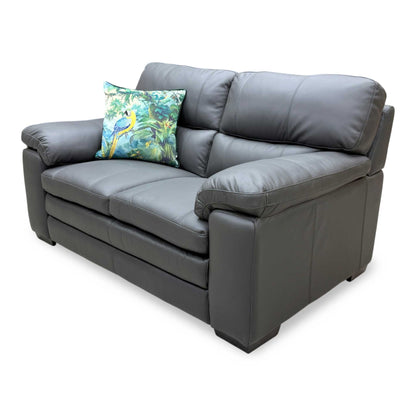 World of Leather 'Cozee' Nw-517e Shale Grey 2 Seater Pure Premium Leather Sofa