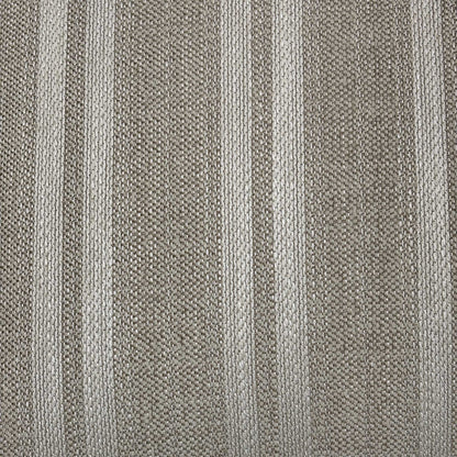 Macro view of the Parker Knoll 3078-0051 Austen Stripe Oatmeal fabric upholstery, emphasizing the high-quality woven textile texture and precise neutral stripe alignment.