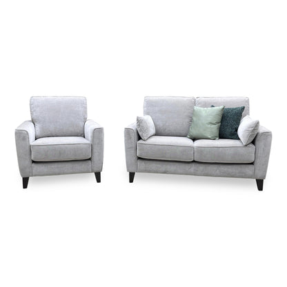 ‘Brondby’ Fab-Can-R452 Greymist Fabric 2 Seater Sofa + Armchair