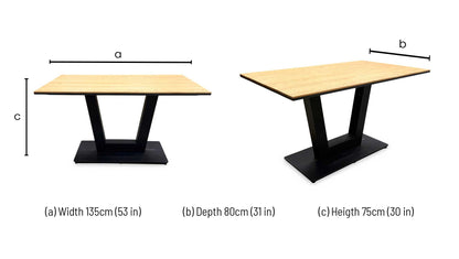 Venus Dining Set - Earth Finish Table, Tan Brown Faux Leather Left Hand Facing Corner Bench & Low Dining Bench