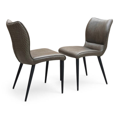 'Murcia' Antiqued Grey Fabric Dining Chairs - Set of 2