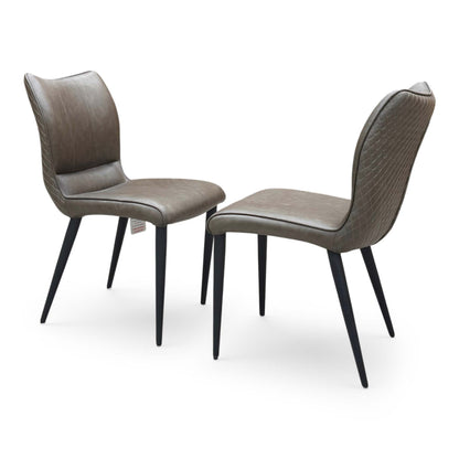 'Murcia' Antiqued Grey Fabric Dining Chairs - Set of 2