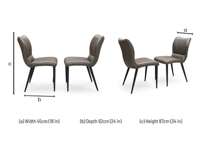 'Murcia' Antiqued Grey Fabric Dining Chairs - Set of 2